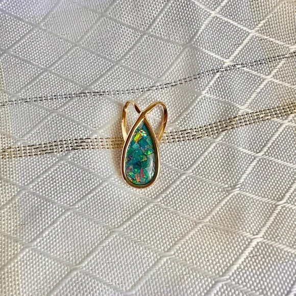 14K Gold Mosaic Australian Opal Pendant, Opal Jewelry, Australian Jewelry - Picture 13 of 14
